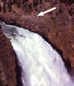 The Brink of the Upper Falls of Yellowstone photo by NPS.gov